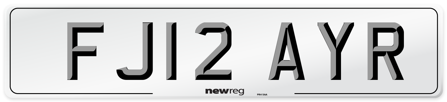FJ12 AYR Number Plate from New Reg
